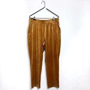 Magaschoni Velour Track Pants Side Pockets Size XL Golden